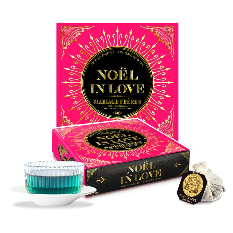 NOËL IN LOVE® - Thé Bleu parfumé, liqueur dorée - 30 mousselines