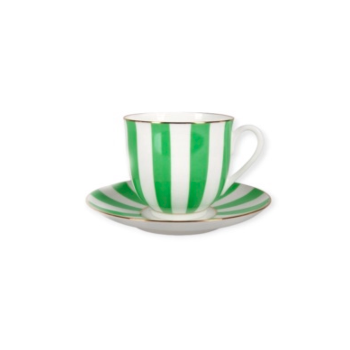 Tasse à rayures Lily - vert - Porcelaine de Saint-Petersbourg