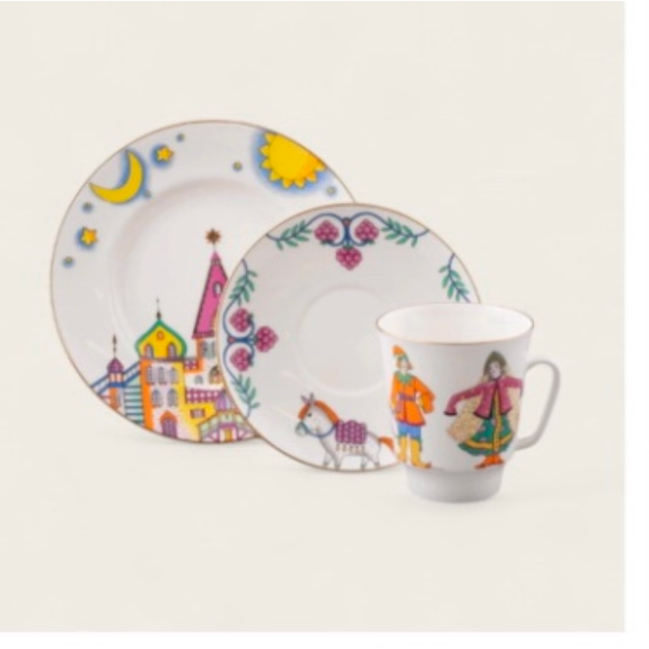 Tasse - Collection Ballet (3 pces) Le petit cheval bossu - Porcelaine de St Petersbourg