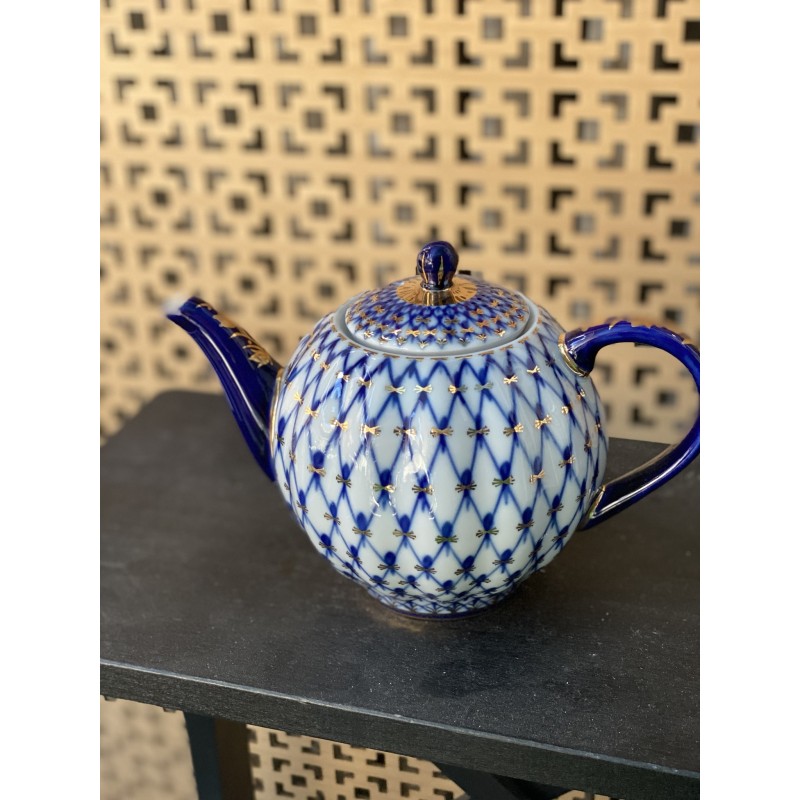 Théière 600 ml cobalt Net - Porcelaine de St Petersbourg