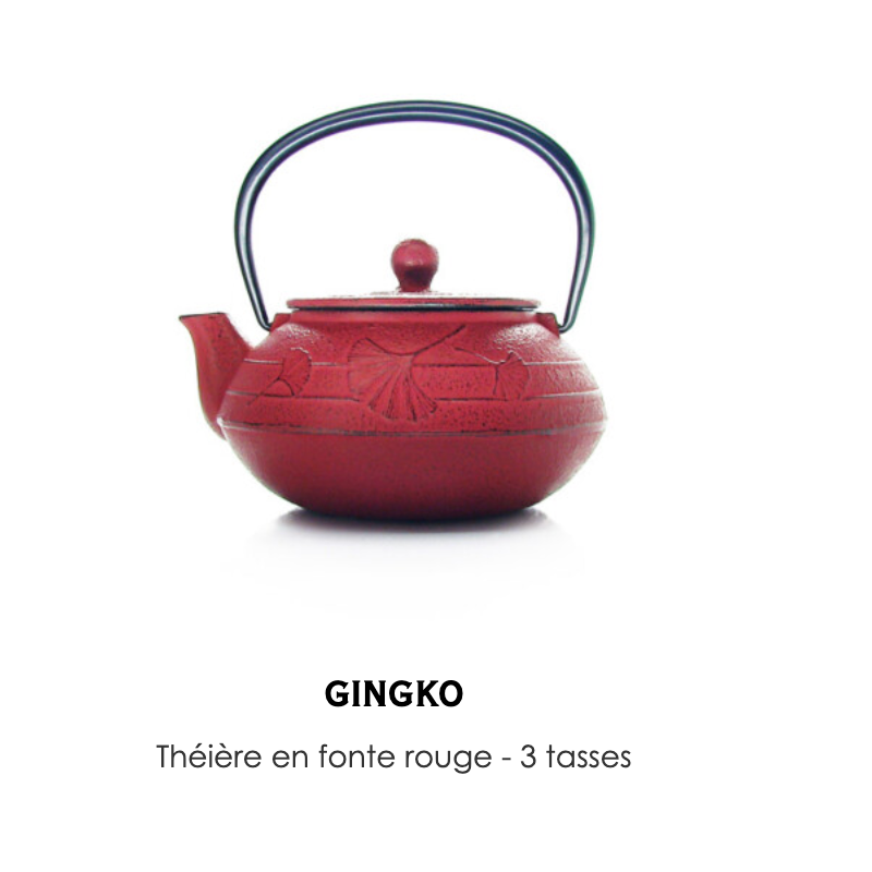 Théière en fonte rouge