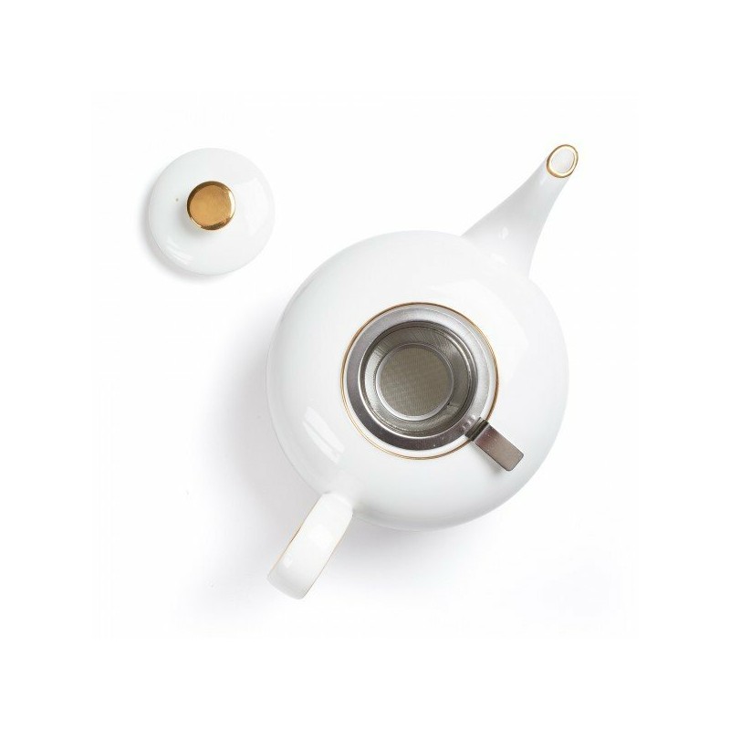 THÉIÈRE PORCELAINE - CONCORDE - 1L - LISERÉ OR