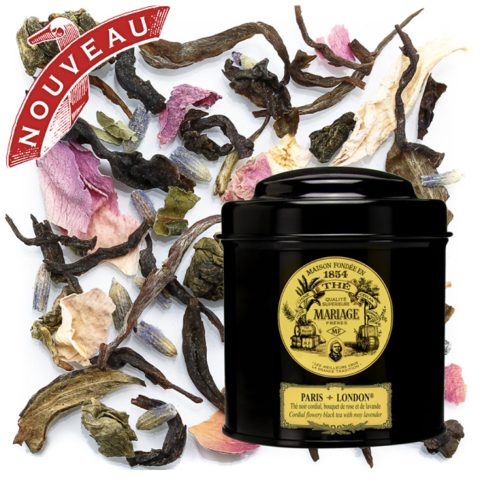 THÉ NOIR - PARIS-LONDON® Thé noir & thé blanc bouquet cordial de rose & de lavande