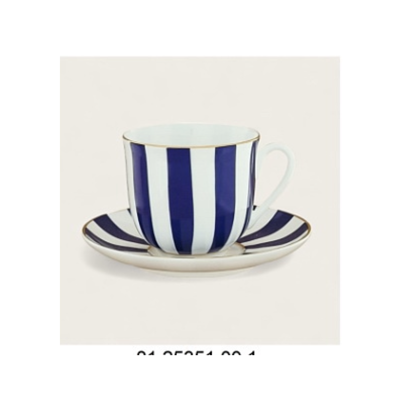 Tasse à rayures Lily bleue - Porceleine de Saint Petersbourg