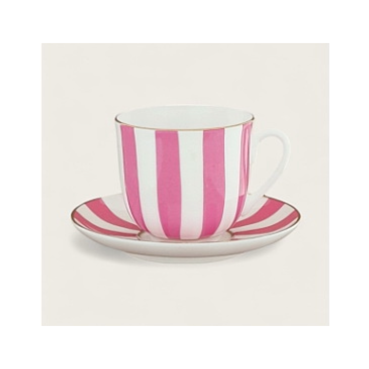 Tasse à rayures Lily rose - Porceleine de Saint Petersbourg