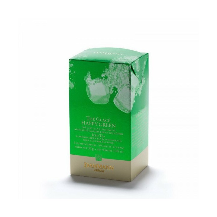 THÉ GLACÉ HAPPY GREEN - BOÎTE DE 6 SACHETS - DAMMANN FRÈRES