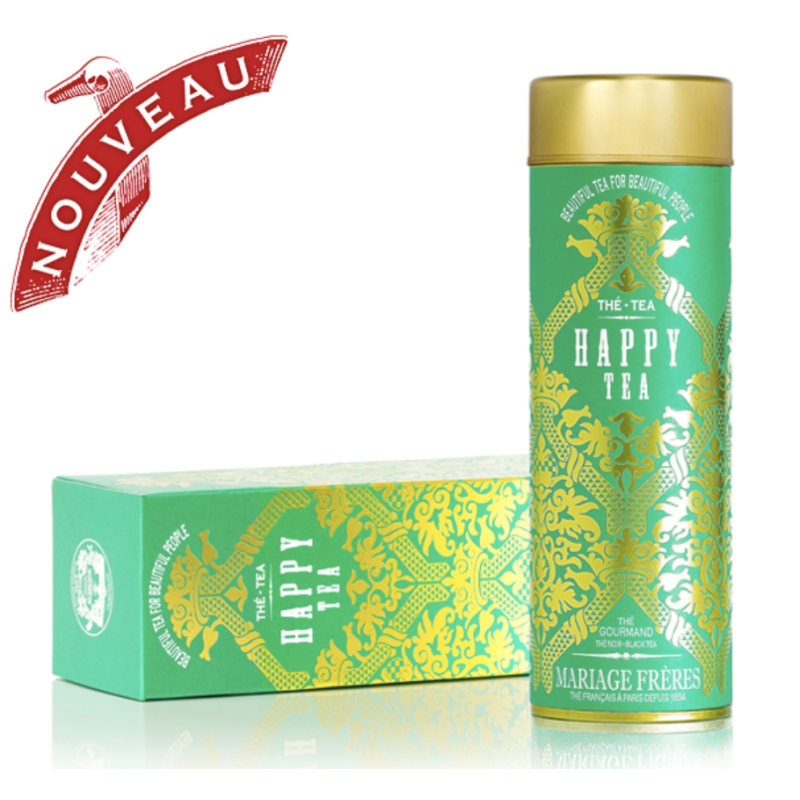 HAPPY TEA® Thé noir gourmand - yuzu, pétales de rose & note de guimauve - Flacon de 90g