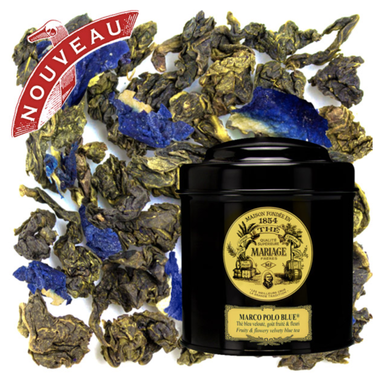 MARCO POLO BLUE® Thé Bleu™ velouté - Jardin Premier* - goût fruité & fleuri - Boite 100g
