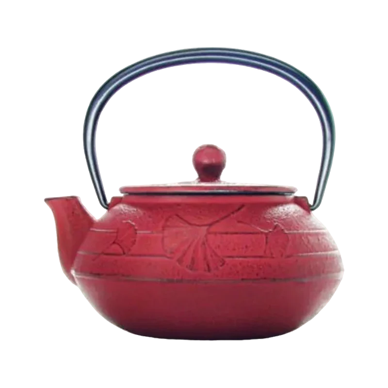 Théière en fonte rouge
