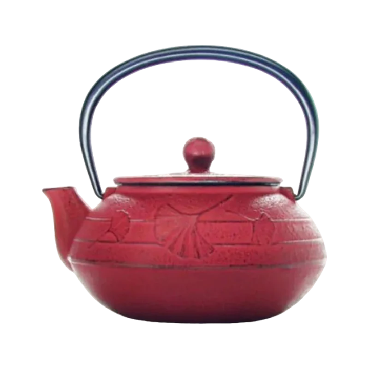 Théière en fonte rouge